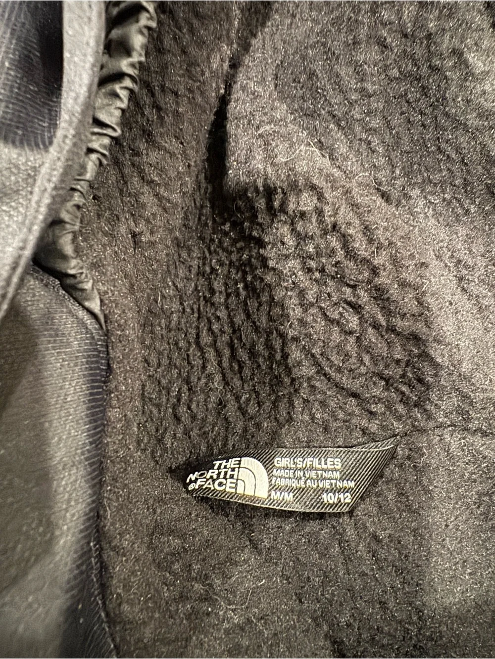 Girls The North Face Black Fleece-Lined Jacket